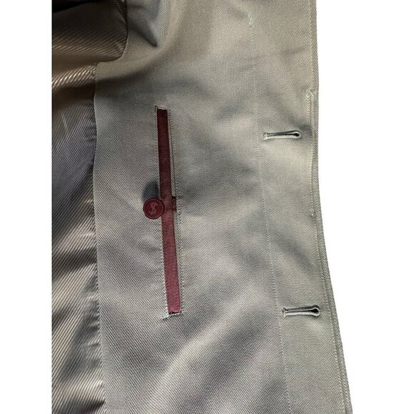 Vintage Sanyo New York Men’s Sz L Khaki Trench Coat Long Over Coat Made in Japan - Picture 11 of 15